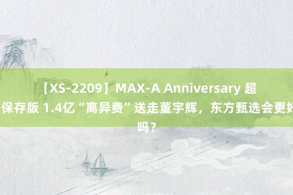 【XS-2209】MAX-A Anniversary 超永久保存版 1.4亿“离异费”送走董宇辉，东方甄选会更好吗？